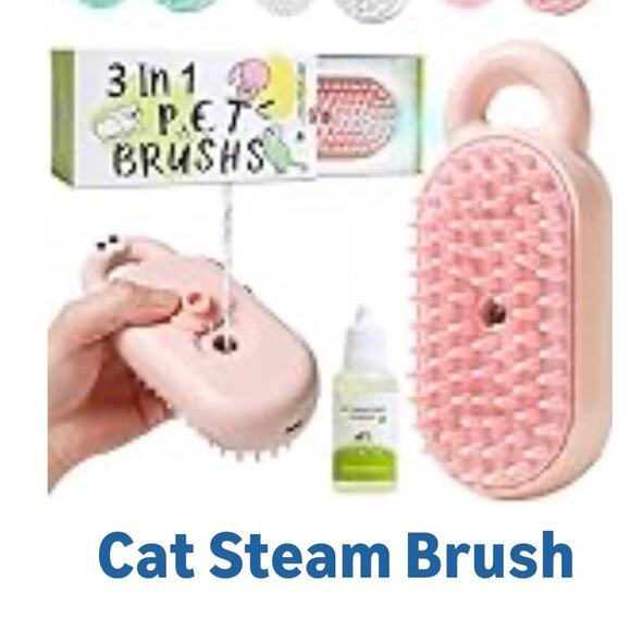Cat & Dog Steam Brush 3-in-1 Pet Hair Remover, Cleaner & Massager for All Pets - Picture 1 of 3